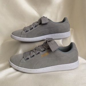 Gray Puma Vikky Ribbon Laced Sneaker